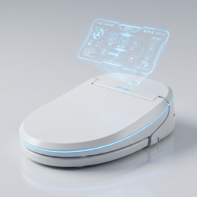 Technical schematic render of smart toilet sensor components